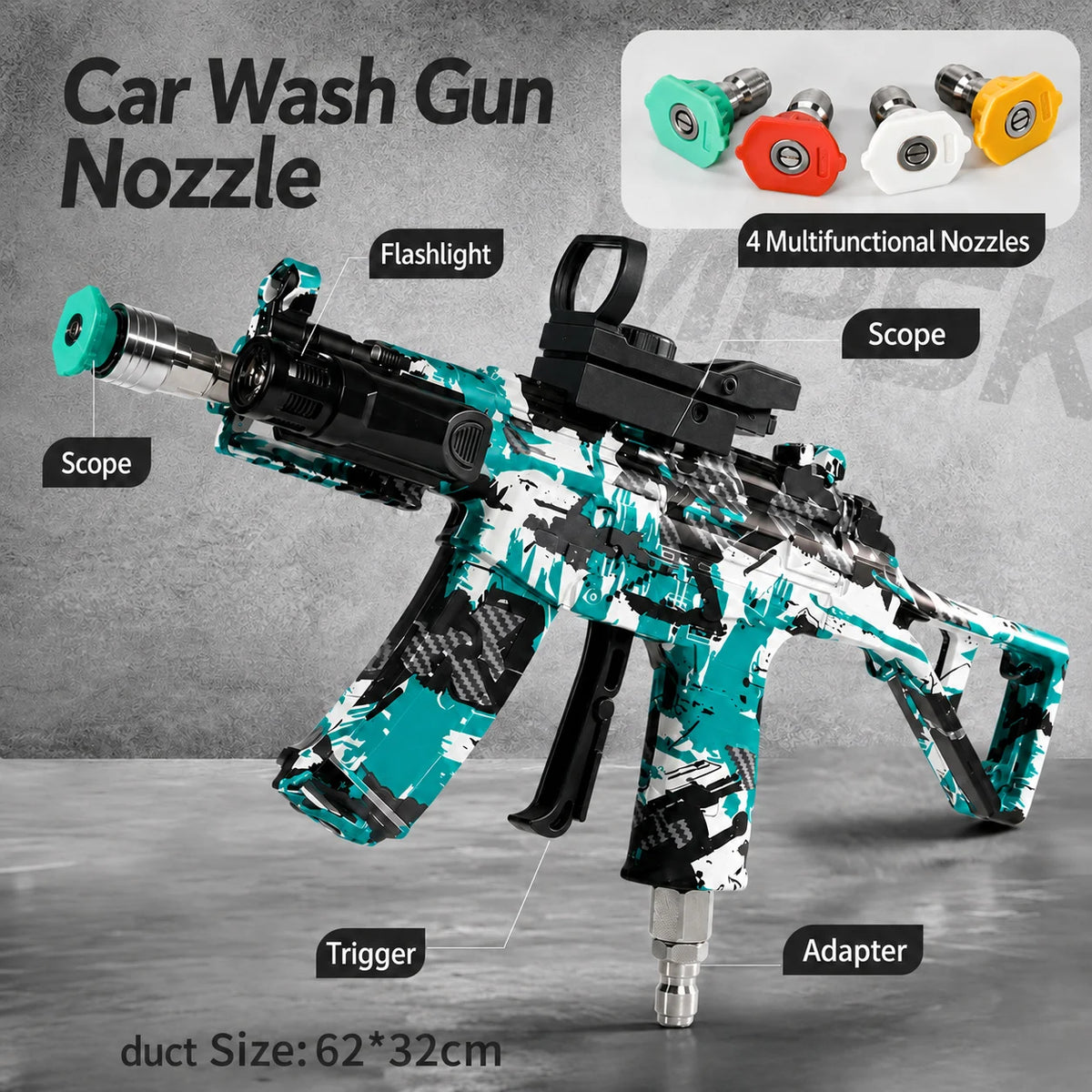 Shine Green Army UMP45 High-Pressure Car Wash Spray Gun
