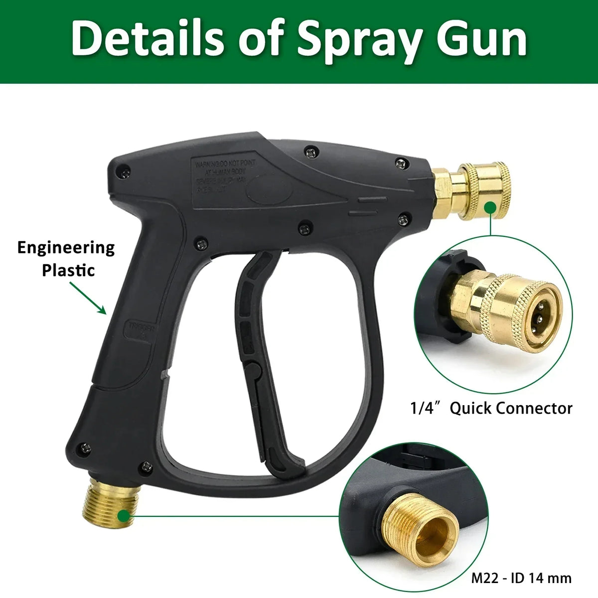 Shine High Pressure Black Washer Gun & Snow Foam Cannon Set