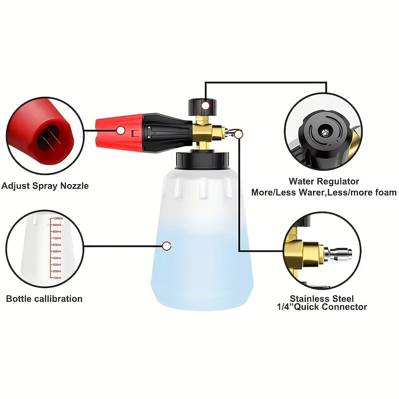 Ensemble pistolet de lavage haute pression et canon à mousse Shine