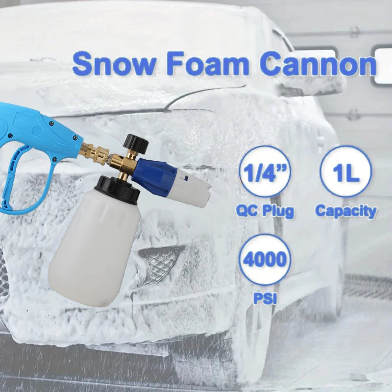 Shine High Pressure Blue Washer Gun & Snow Foam Cannon Set