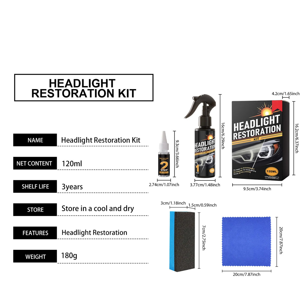 ShineCare Auto Headlight Restoration Kit