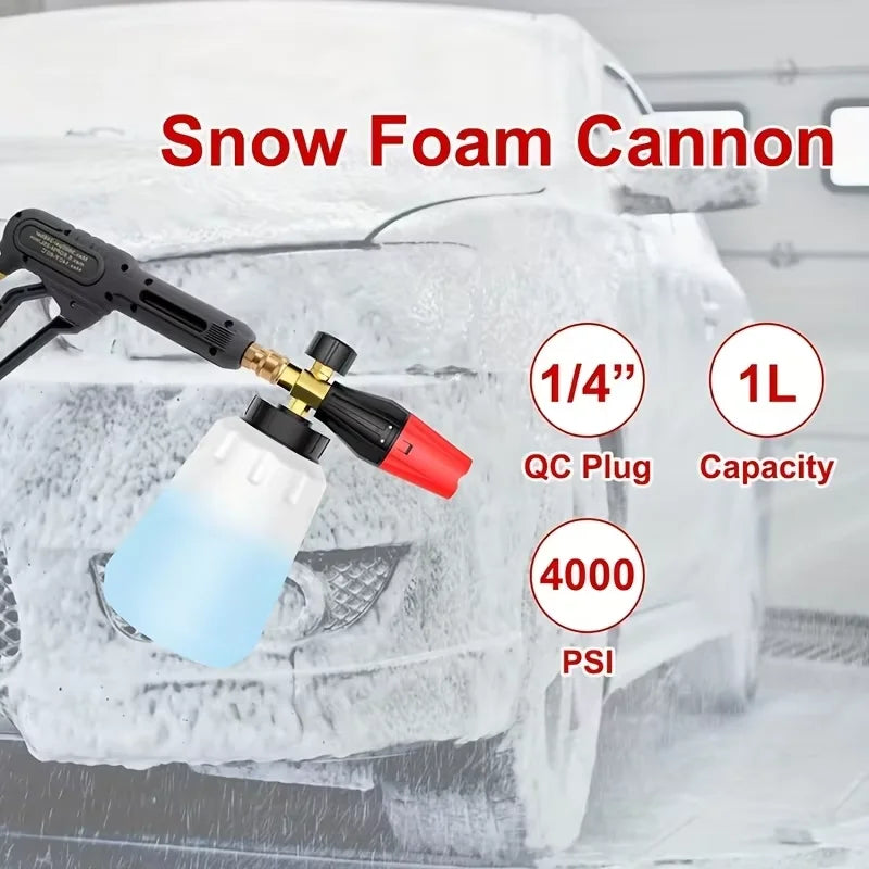 Shine High Pressure Black Washer Gun & Snow Foam Cannon Set