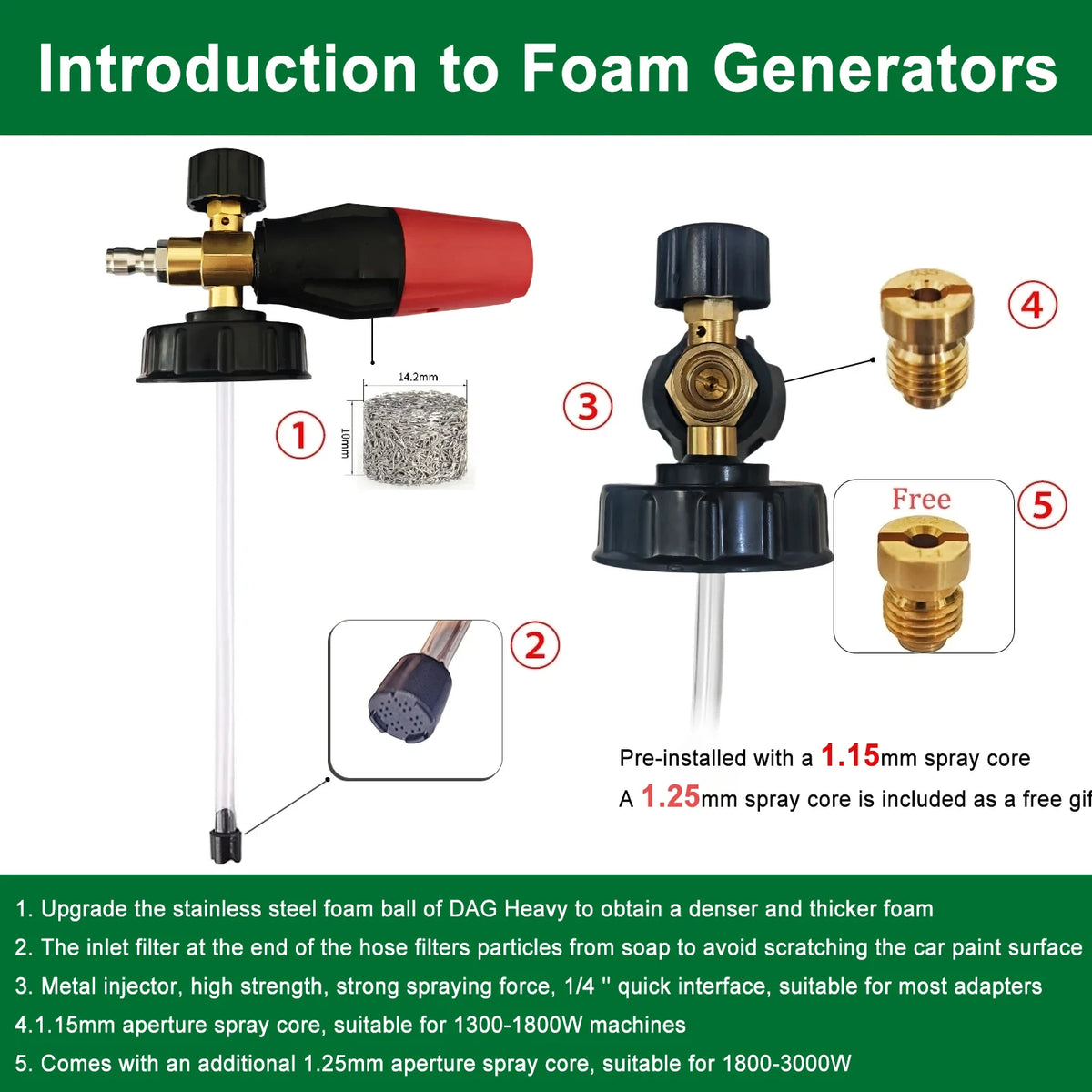 Shine High Pressure Black Washer Gun & Snow Foam Cannon Set