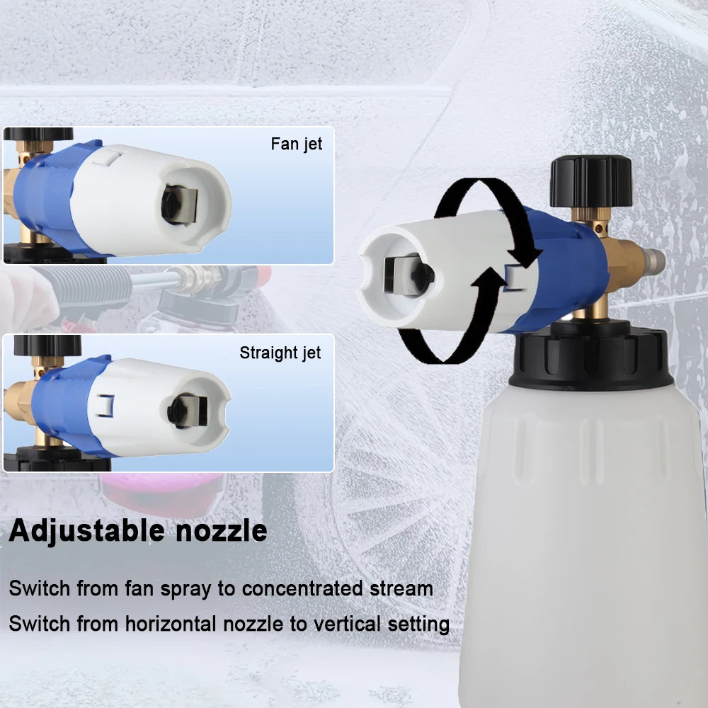 Shine High Pressure Blue Washer Gun & Snow Foam Cannon Set