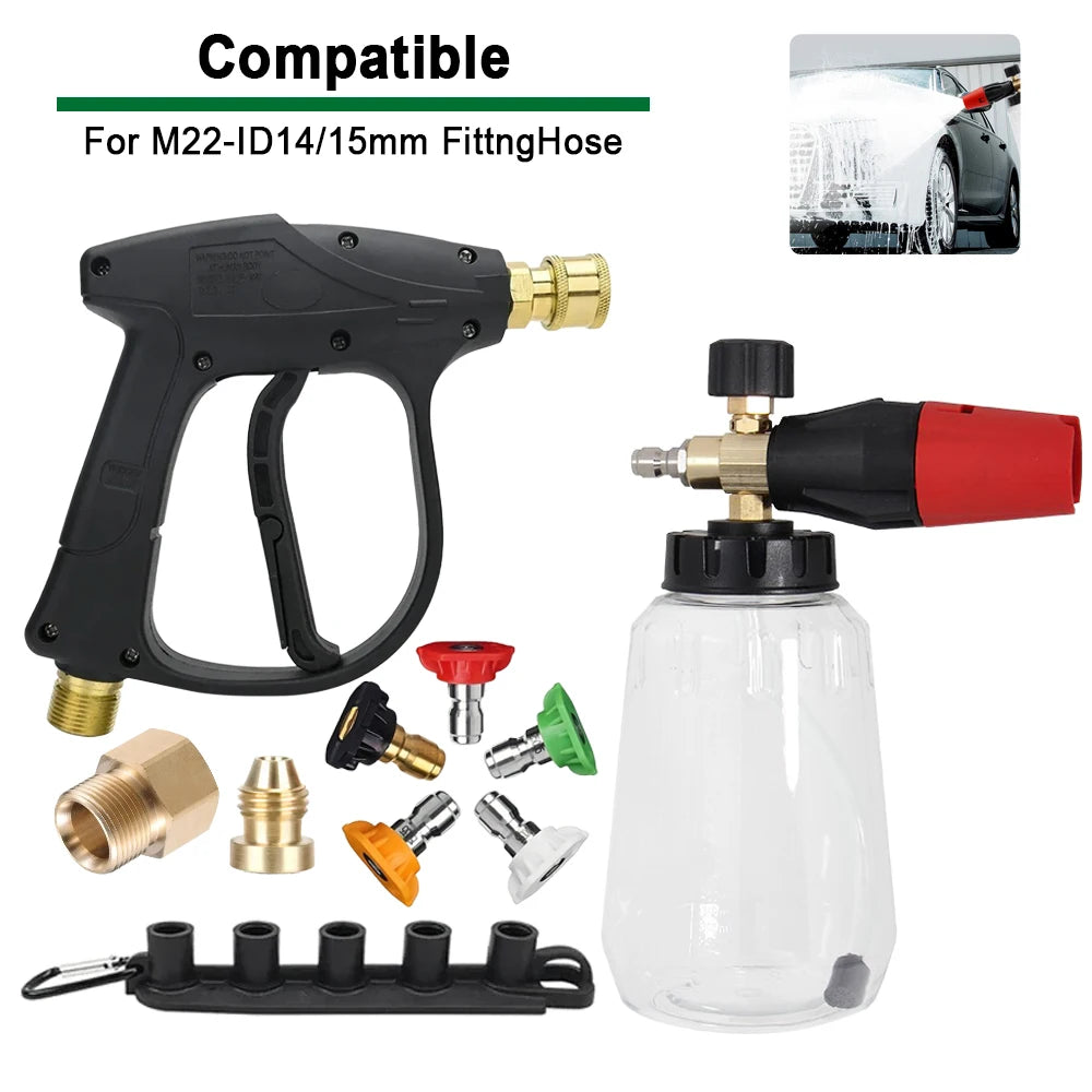 Ensemble pistolet de lavage haute pression et canon à mousse Shine