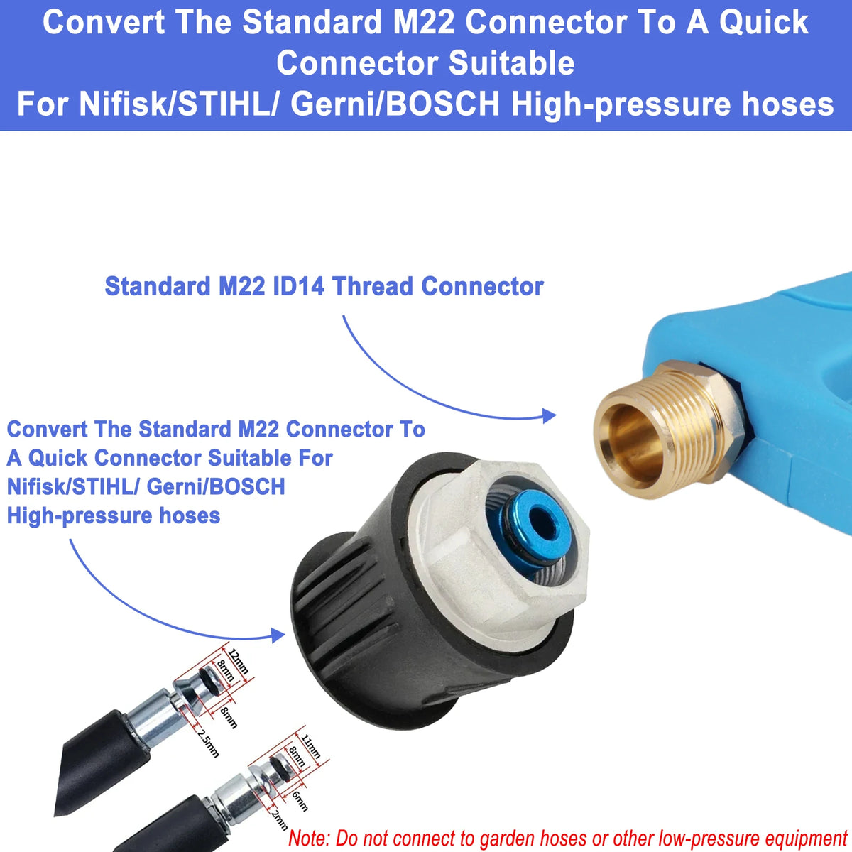 Shine High Pressure Blue Washer Gun & Snow Foam Cannon Set