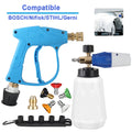 Shine High Pressure Blue Washer Gun & Snow Foam Cannon Set